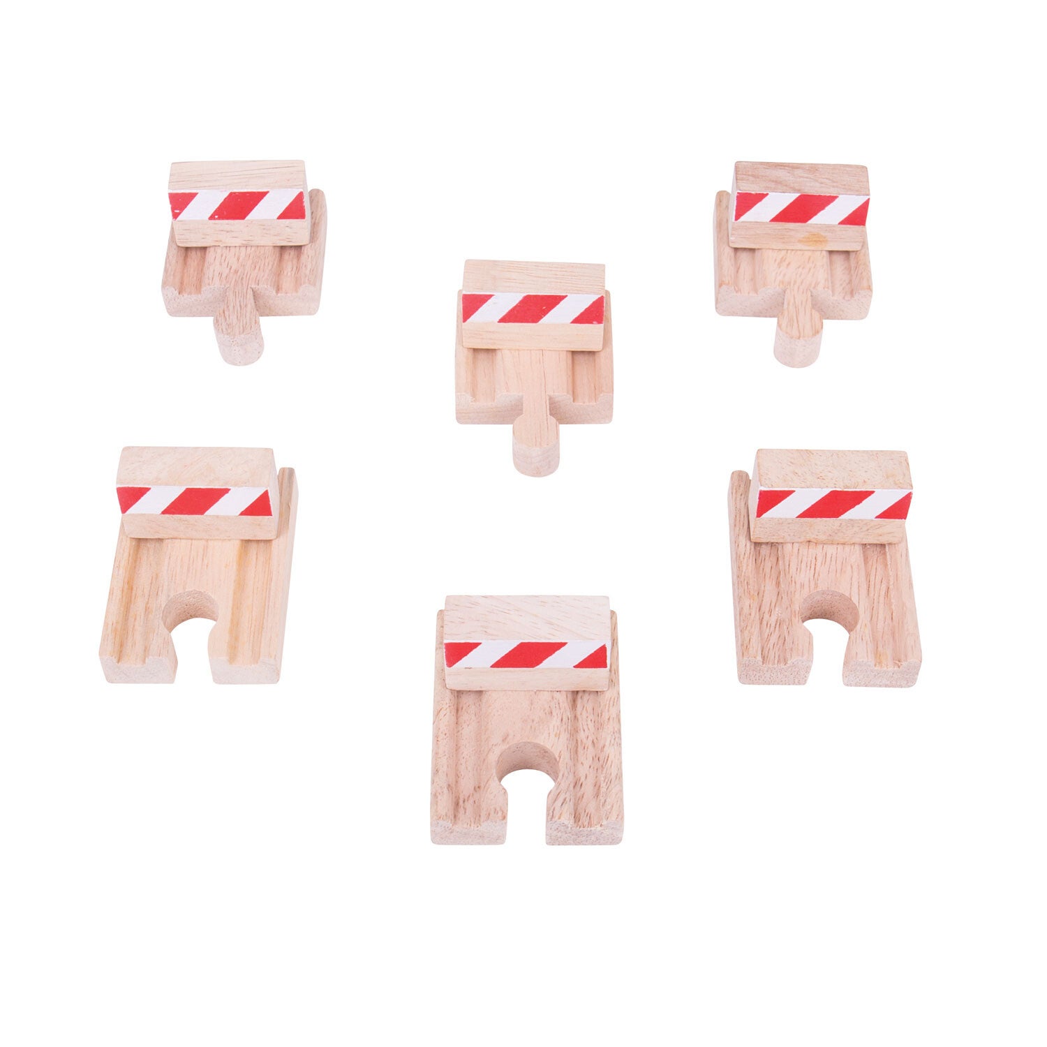 Bigjigs Houten Rails - Stootblokken, 6 stuks