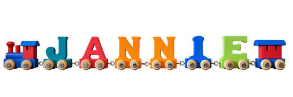 Lettertrein met de naam Jannie