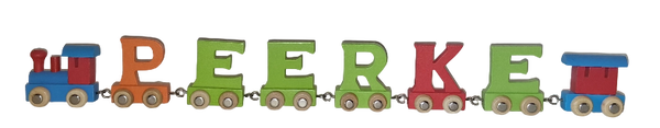 Lettertrein met de naam Peerke