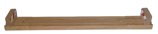 Houten rails met stootblokken voor 2 letters