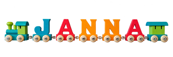 Lettertrein met de naam Janna