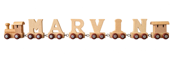 Lettertrein met de naam Marvin