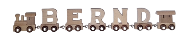 Lettertrein met de naam Bernd