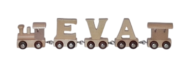 Lettertrein met de naam Eva