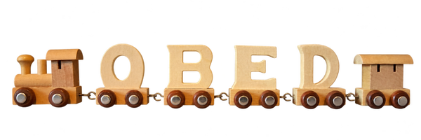 Lettertrein met de naam Obed