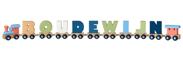 Lettertrein met de naam Boudewijn