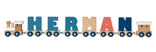 Lettertrein met de naam Herman