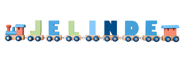 Lettertrein met de naam Jelinde