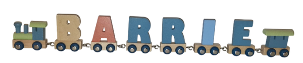 Lettertrein met de naam Barrie