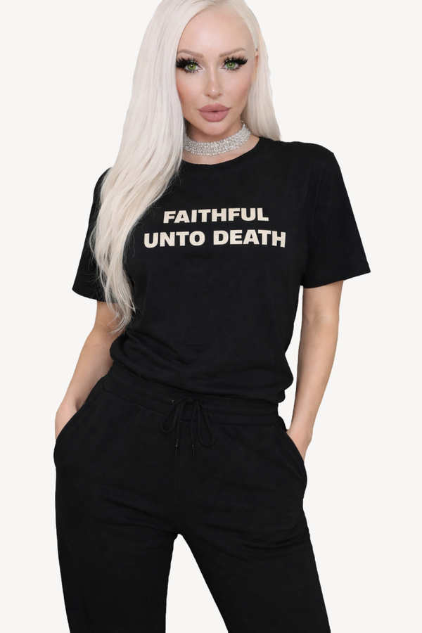 Faithful Unto Death – Unisex Tee & Jogger Set