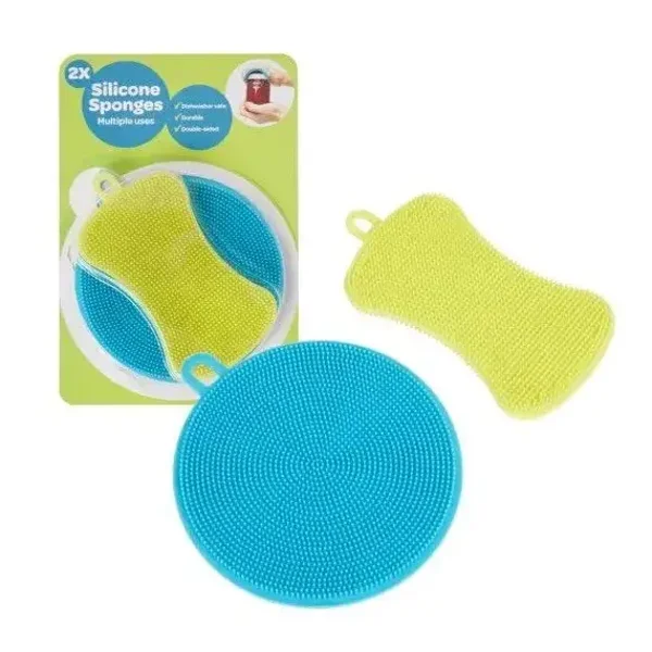 Set 2 Bureți din Silicon – Versatilitate și Igienă | Reutilizabili, Durabili și Ușor de Curățat