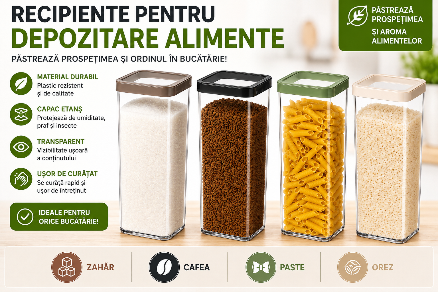 Cutie Alimentară LOFT ROTHO – 1 Litru | Organizator Bucătărie