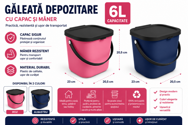 Găleată Universală 6 Litri – Rezistentă, Practică și Versatilă