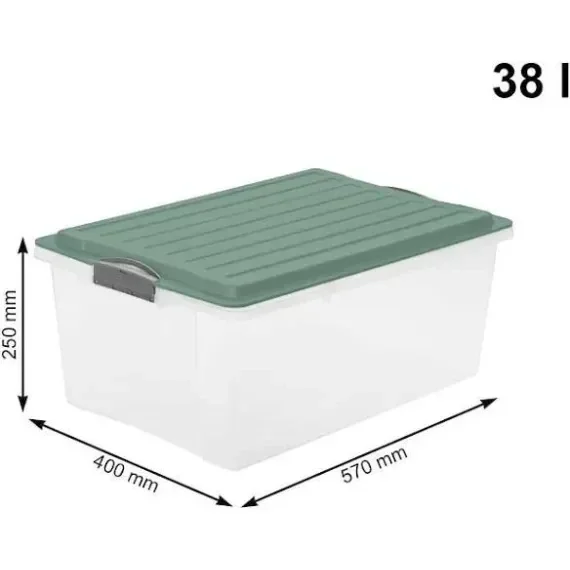 Coș de Depozitare cu Capac – 38 Litri | Robust, Spațios și Ușor de Manipulat