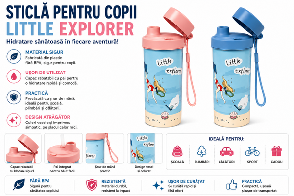 Pahar de Apă pentru Copii | Ideal pentru Școală, Ușor și Sigur
