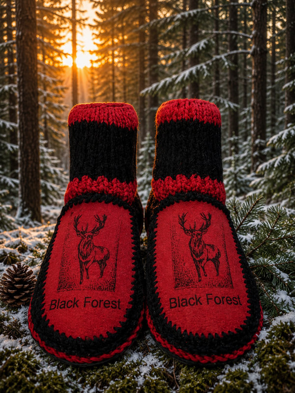 Vorbestellung : unser Motiv Black Forest  Winter-boots oder Sip-on Slipper