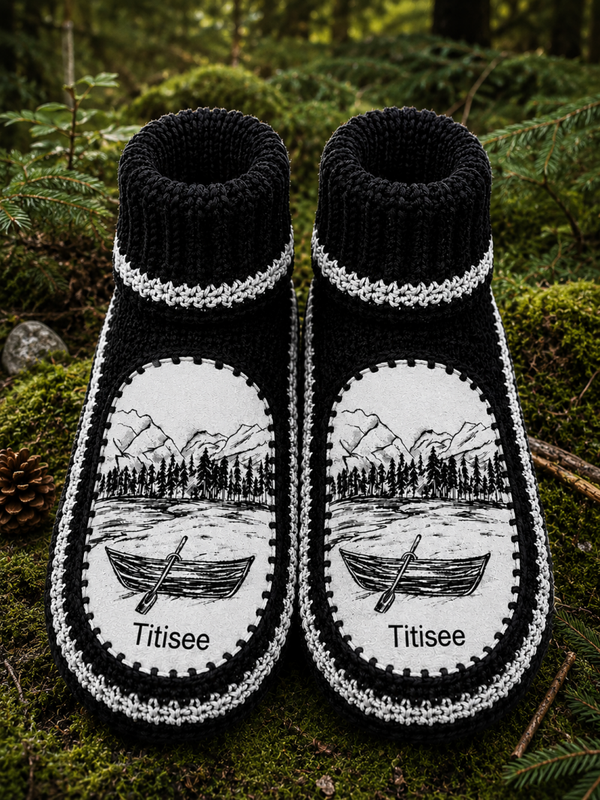 Vorbestellung : unser Motiv  Titisee  Winter-boots oder Sip-on Slipper
