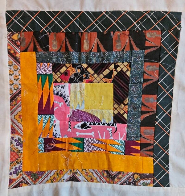 Log Cabin 14" x 14" Unframed Underground Railroad Quilt Square