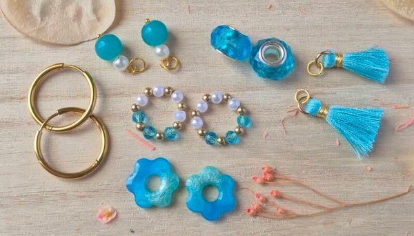 Kit 🩵Lagon🩵 créoles et 5 pampilles