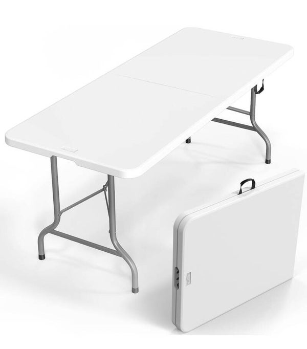 6' White Folding Table