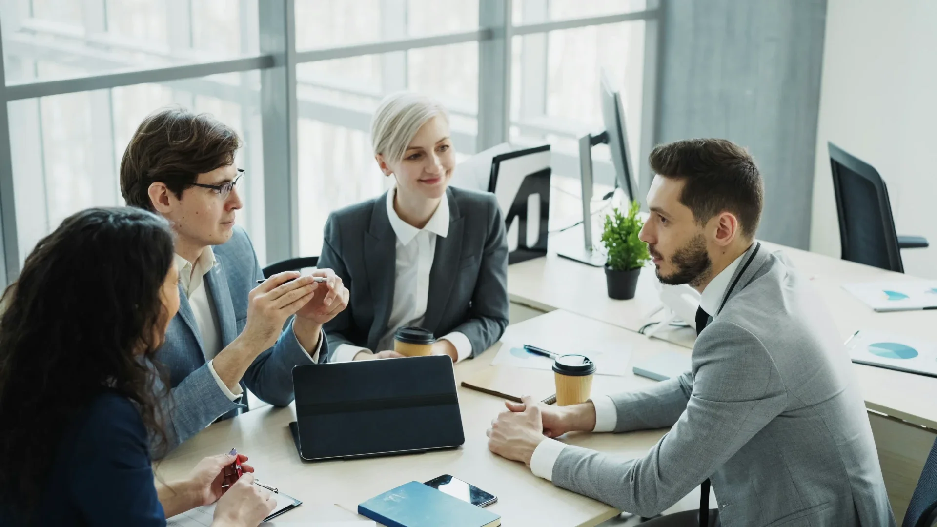 Business professionals discussing during a meeting