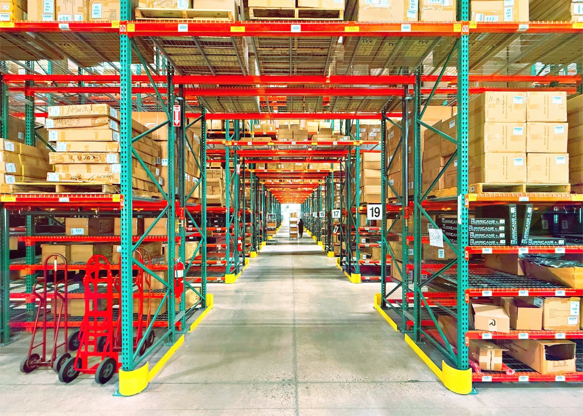 logistics center aisle