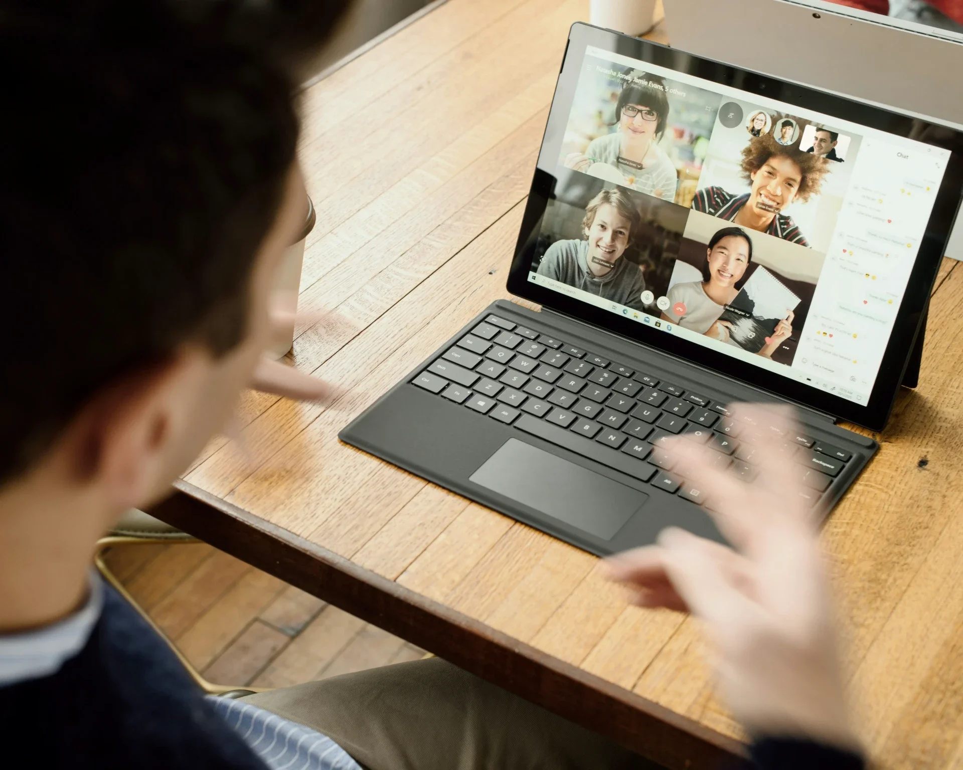 online group lesson laptop