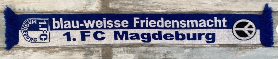 1. FC Magdeburg Fan Schal ⚽️ Blau-weiße Friedensmacht ⚽️ 🧣⚽️