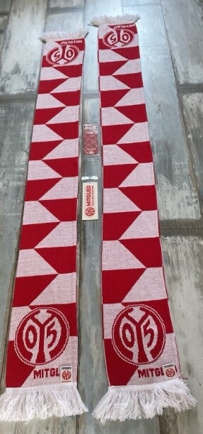 1. FSV Mainz Fan Schal ⚽️ Mainz 05 ⚽️ 2 Stück 🧣 Mitgliedsschal + 3D Sticker