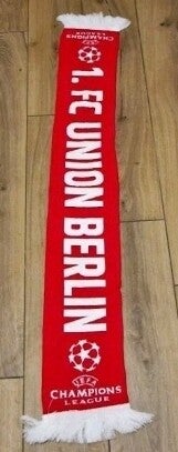1.Fc Union Berlin Fanschal mit Fransen  " Uefa Champions League " ⚽️⚽️⚽️⚽️