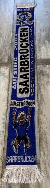 1. FC Saarbrücken Fan Schal ⚽️ Aufstieg 2004 ⚽️ Football Is Corning Home 🧣⚽️🧣