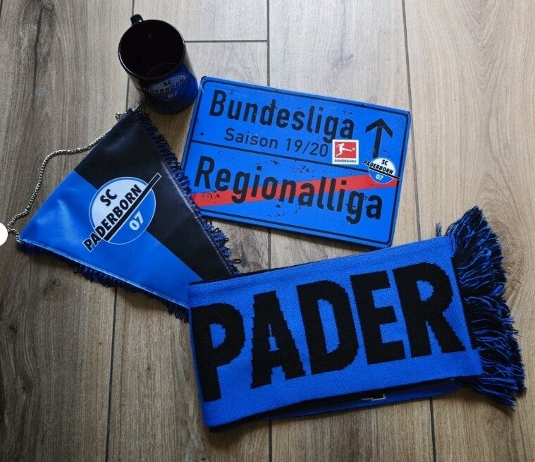 SC Paderborn 07 Fan Set "Tasse, Schal , Wimpel , Schild " ⚽⚽⚽⚽