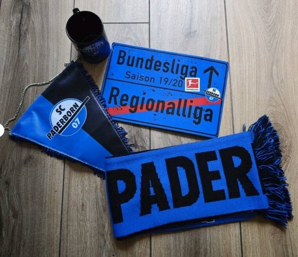 SC Paderborn 07 Fan Set "Tasse, Schal , Wimpel , Schild " ⚽⚽⚽⚽