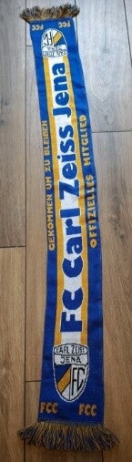 FC Carl Zeiss Jena Fan Schal Mit Fransen  " Offizielles Mitglied " ⚽⚽⚽⚽