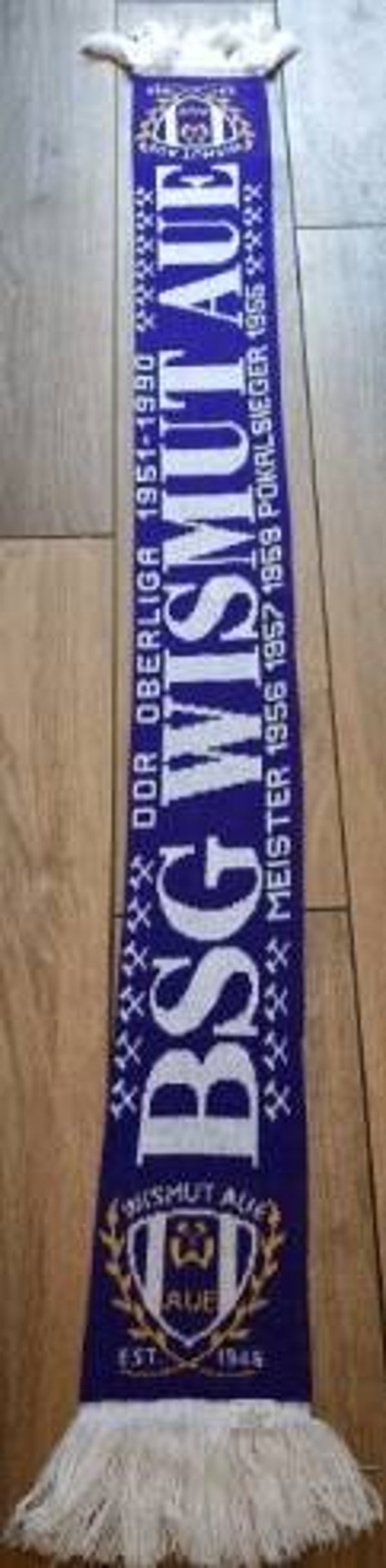 BSG Wismut Aue Fan Schal Mit Fransen  "DDR Oberliga 1951-1990 " ⚽⚽⚽⚽
