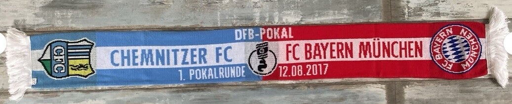 Chemnitzer FC vs FC Bayern München Fan Schal ⚽️ DFB Pokal 12.08.17 ⚽️