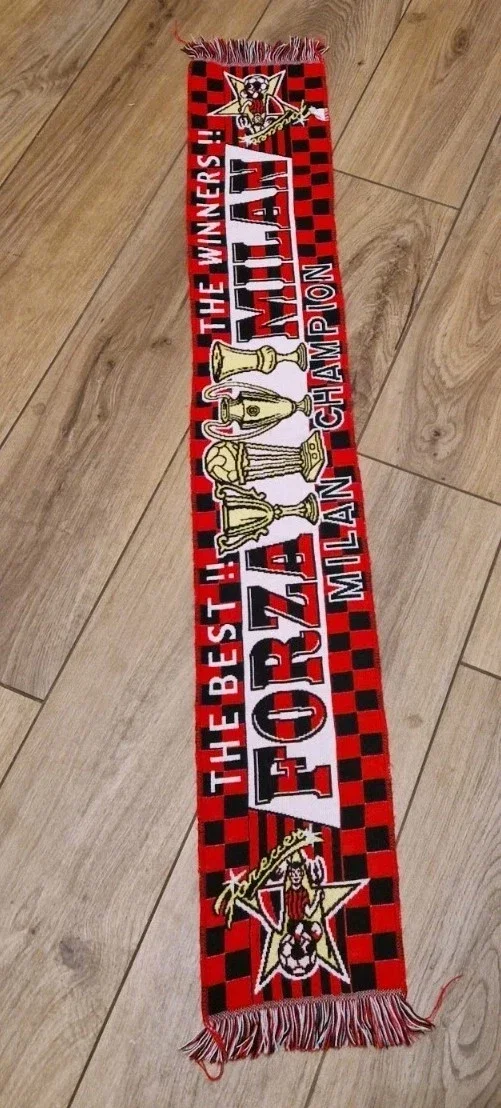 AC Milan Fanschal mit Fransen "Breitschal " Forza Milan " ⚽️⚽️⚽️⚽️