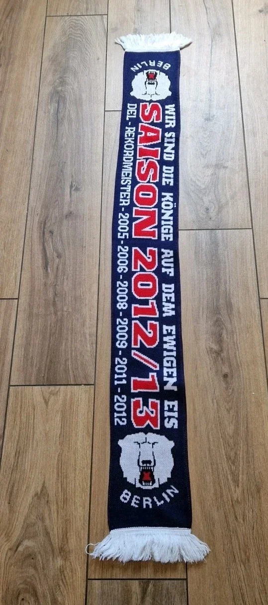 Eisbären Berlin Fanschal mit Fransen " DEL Rekordmeister " 🏒🏒🏒🏒