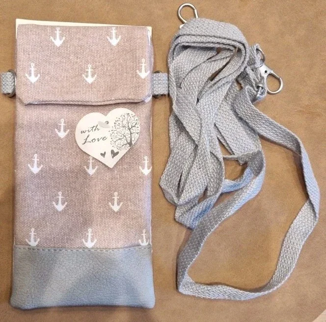 Handytasche zum Umhängen Rose mit Anker
