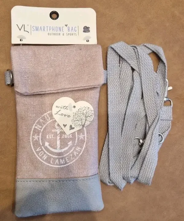 Handytasche zum Umhängen Rose mit Anker Kreis