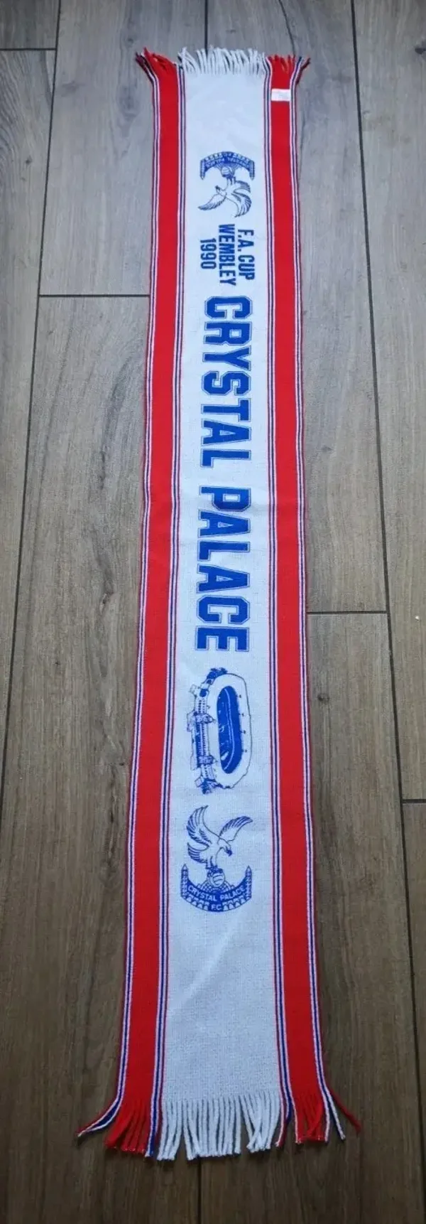 Crystal Palace Fan Schal Mit Fransen "FA Cup 1990 " ⚽⚽⚽⚽ Siebdruck