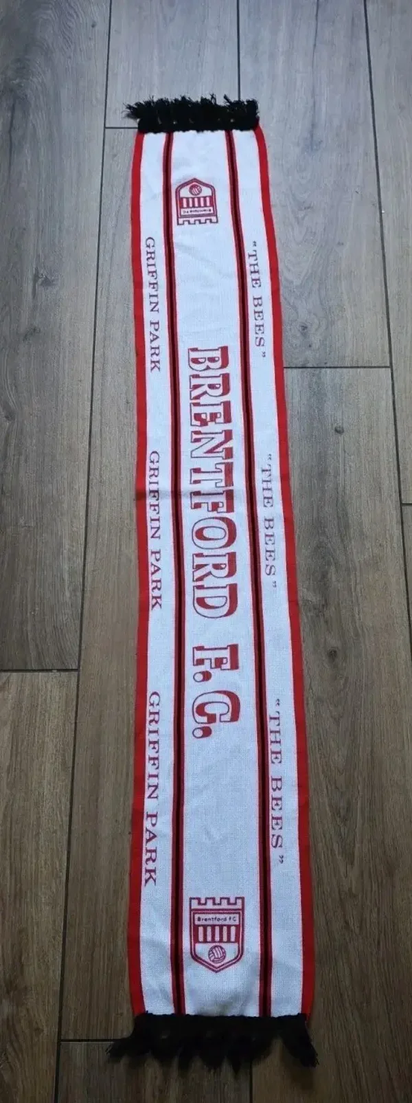 Brentford FC Fan Schal Mit Fransen " Griffin Park " ⚽⚽⚽⚽ Siebdruck Schal