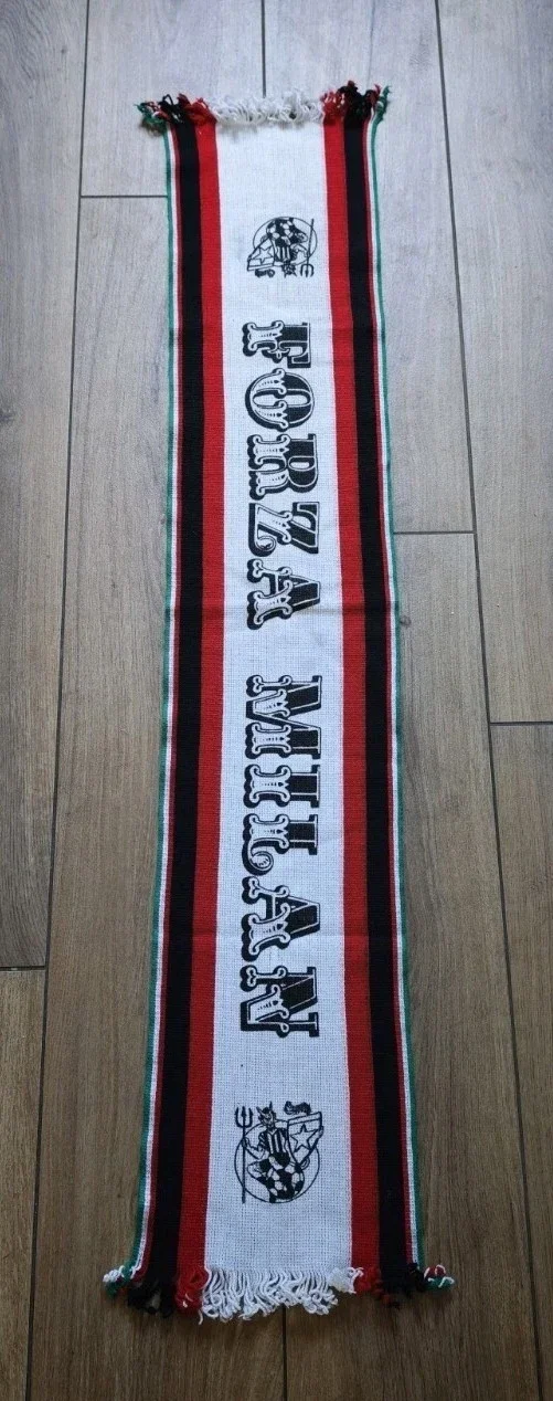 AC Milan Fan Schal Mit Fransen Siebdruck ⚽⚽⚽⚽