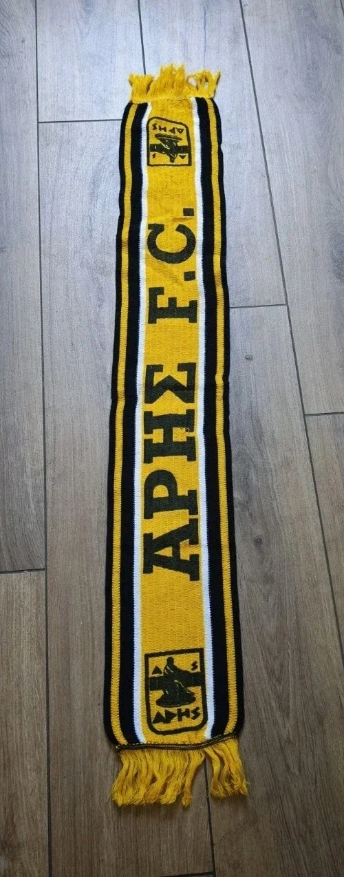 Aris Thessaloniki F.C. Fan Schal Mit Fransen "Siebdruck " ⚽⚽⚽⚽