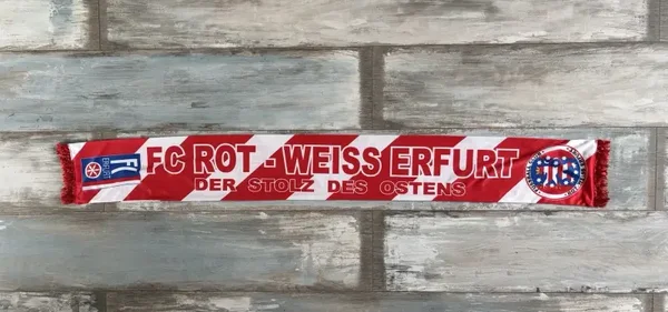 Rot - Weiss Erfurt Fan Schal ⚽️ Der Stolz Des Ostens ⚽️ Polyester 🧣 ⚽️ 🧣