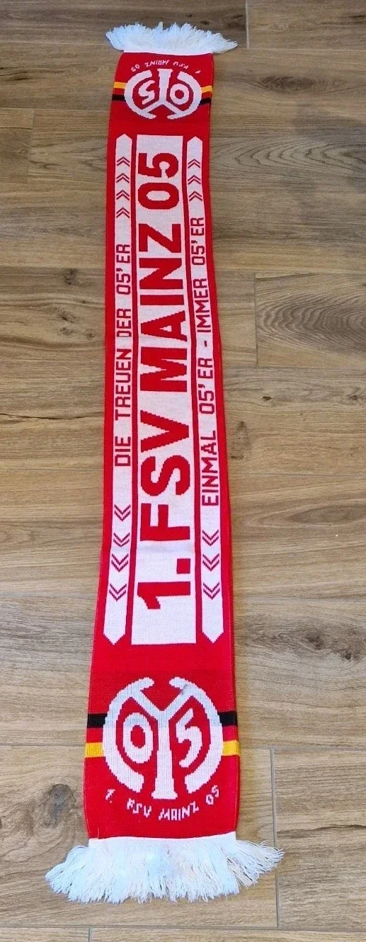 1.FSV Mainz 05 Fanschal mit Fransen " Einmal 05er , immer 05er"