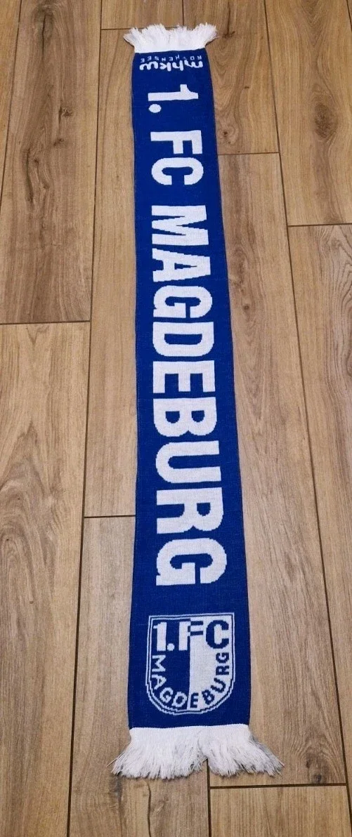 1.FC Magdeburg Fanschal mit Fransen " Müllheizkraftwerk Rothensee GmbH "...
