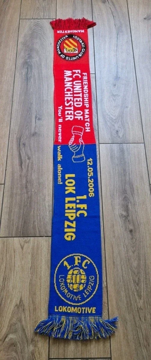 1.FC Lokomotive Leipzig & FC United of Manchester Fanschal mit Fransen "...