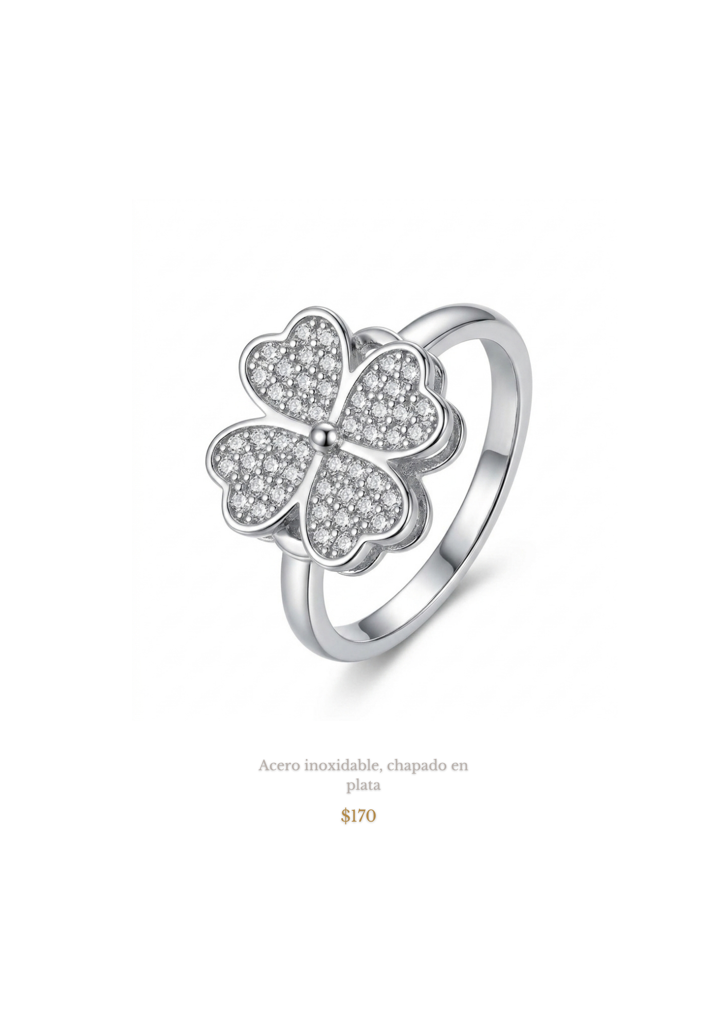 Anillo Trébol Giratorio