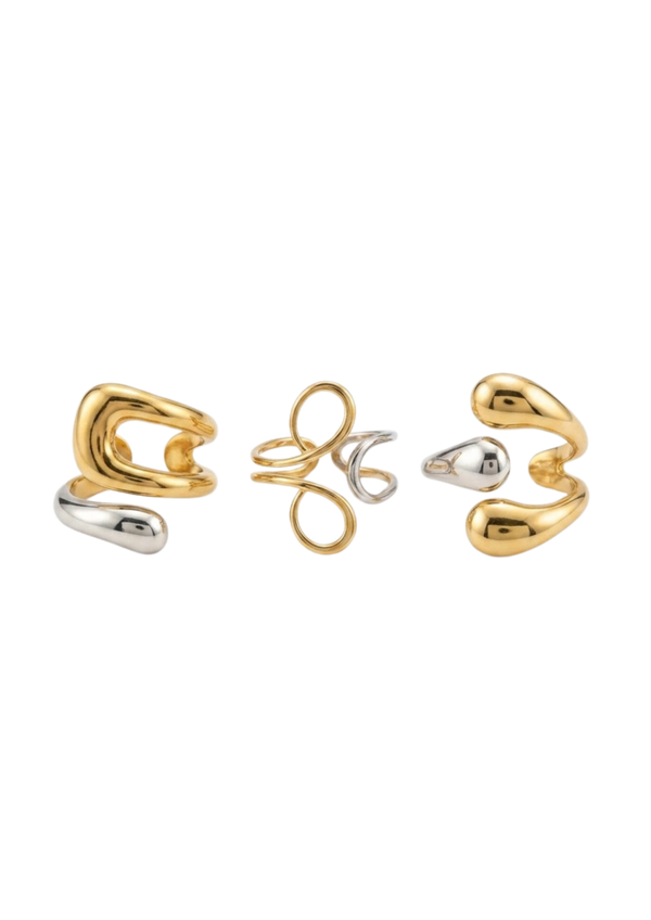 Set de anillos bicolor